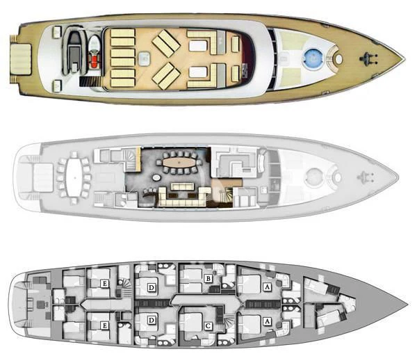 diagram aboard NAVILUX Yacht for Sale