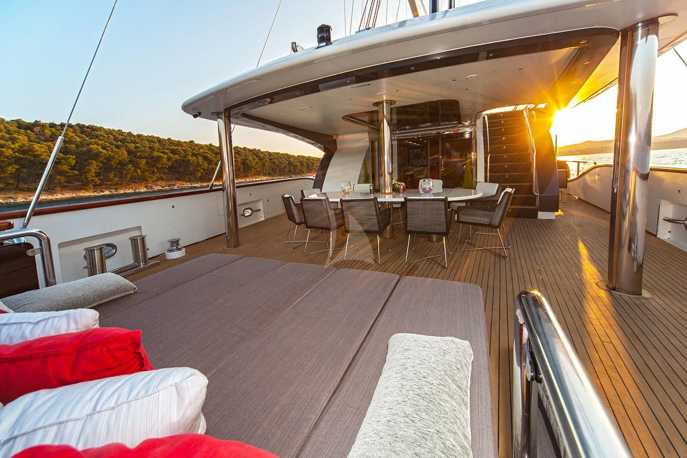 a boat on the water aboard NAVILUX Yacht for Sale