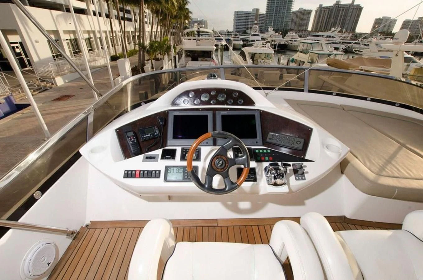 a car on a bridge aboard SAMARA Yacht for Sale