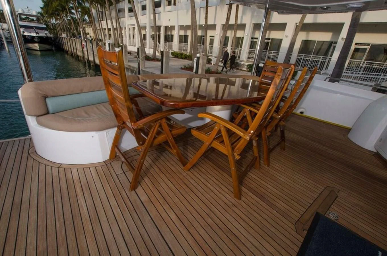 a group of chairs on a deck aboard SAMARA Yacht for Sale