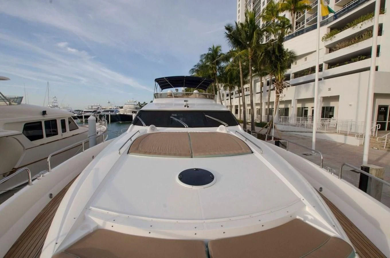 a white boat on a dock aboard SAMARA Yacht for Sale