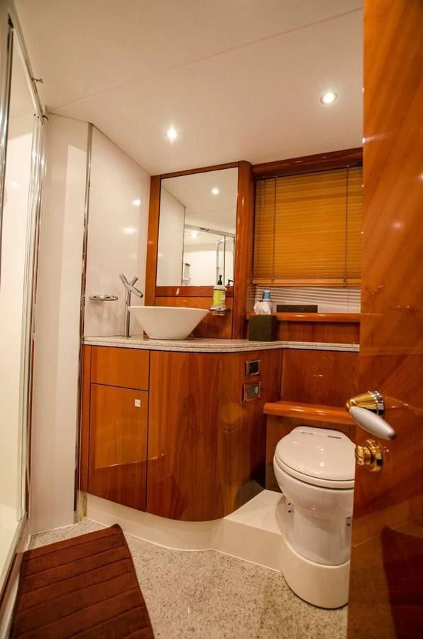 a bathroom with a sink and a toilet aboard SAMARA Yacht for Sale