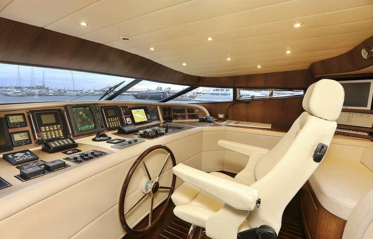 inside of an airplane aboard IF Yacht for Sale