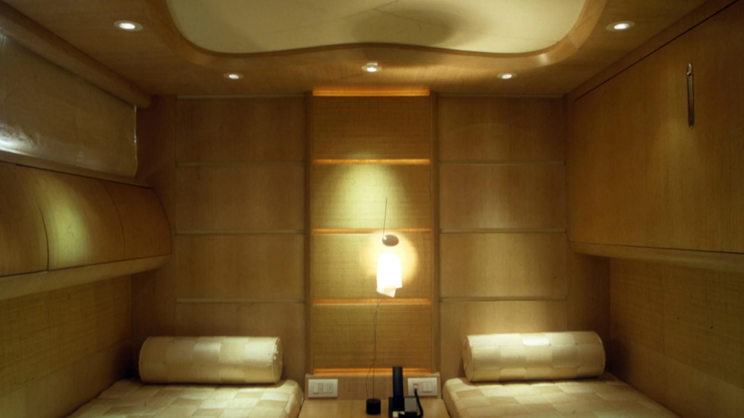 a room with a bed and a couch aboard IF Yacht for Sale