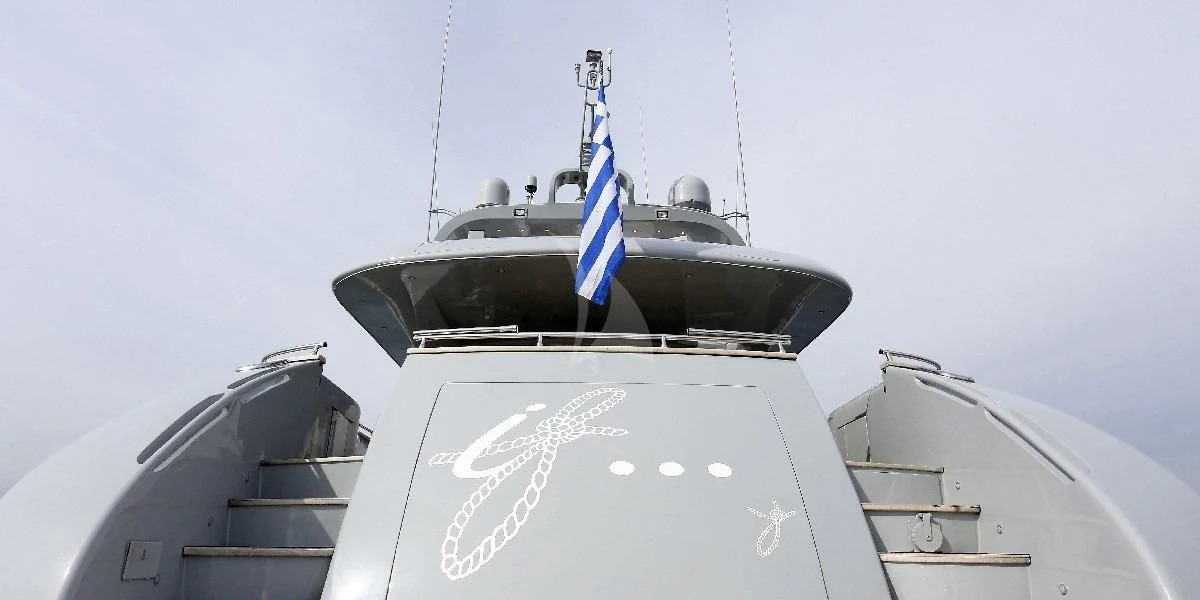 a rocket ship on a launch pad aboard IF Yacht for Sale