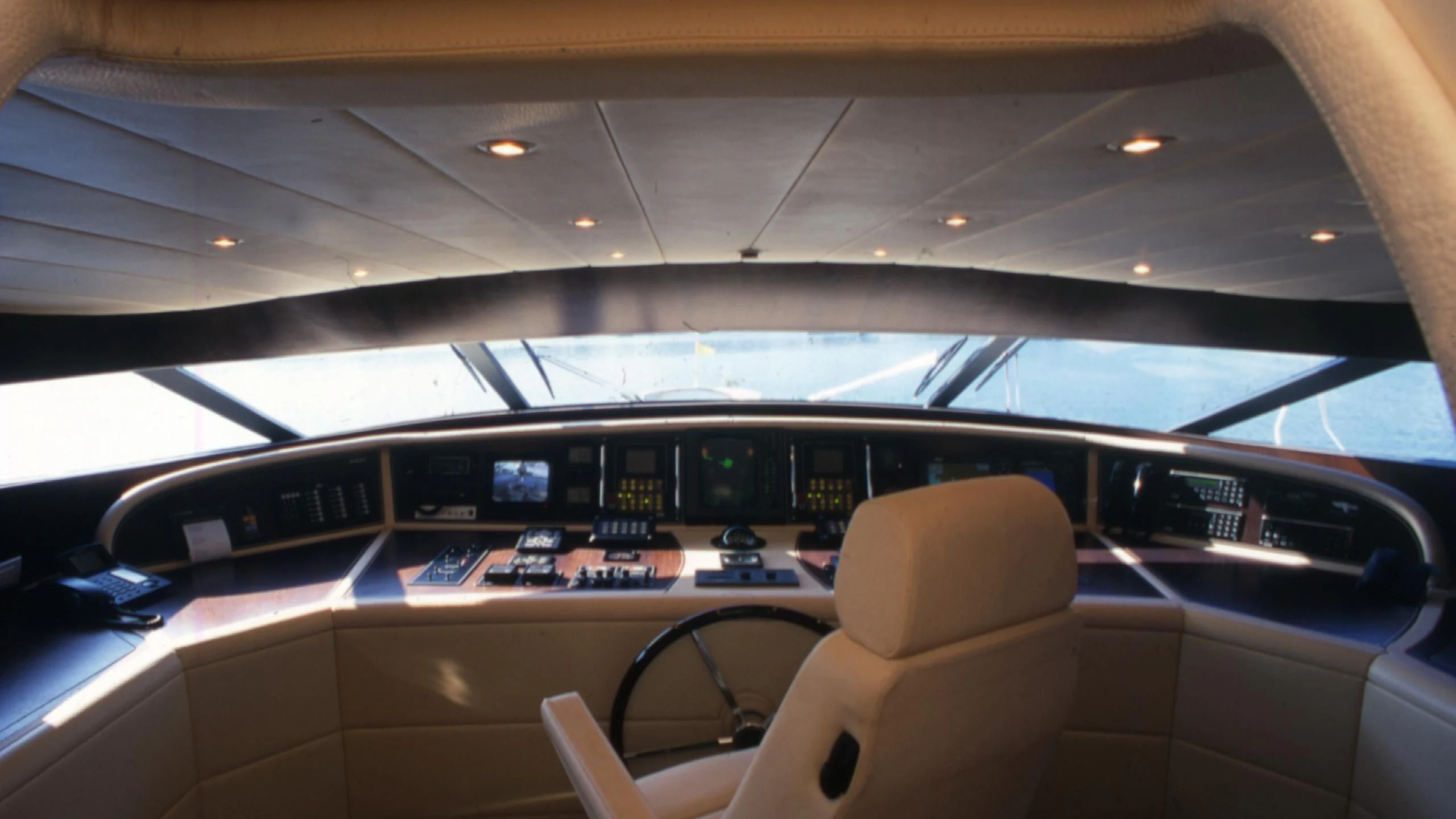 inside of a car aboard IF Yacht for Sale