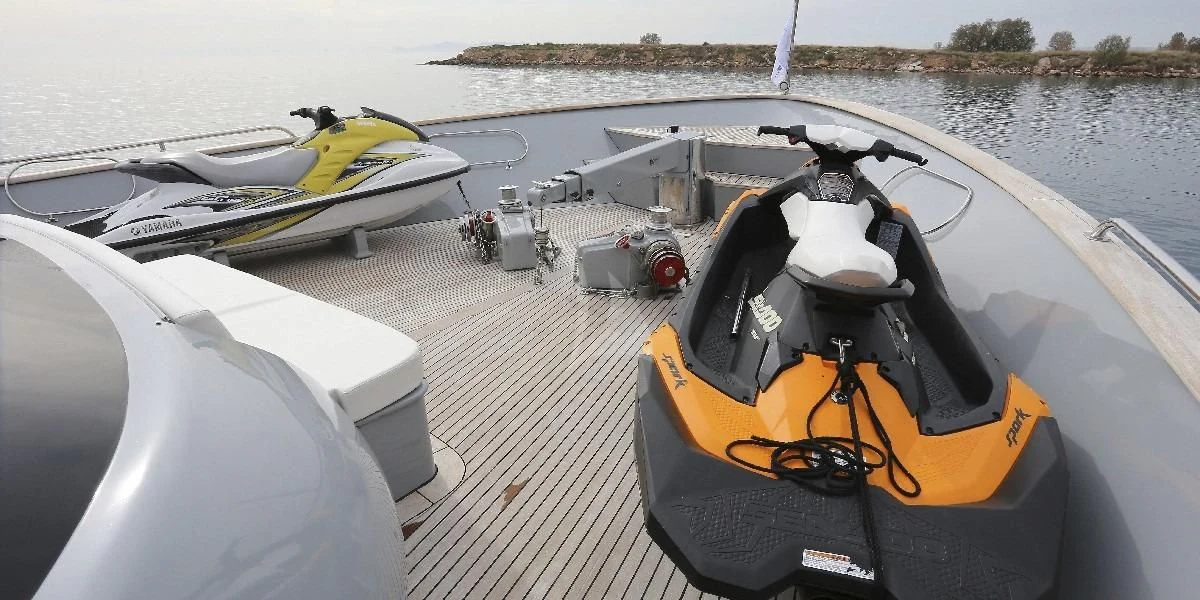 a boat on the water aboard IF Yacht for Sale