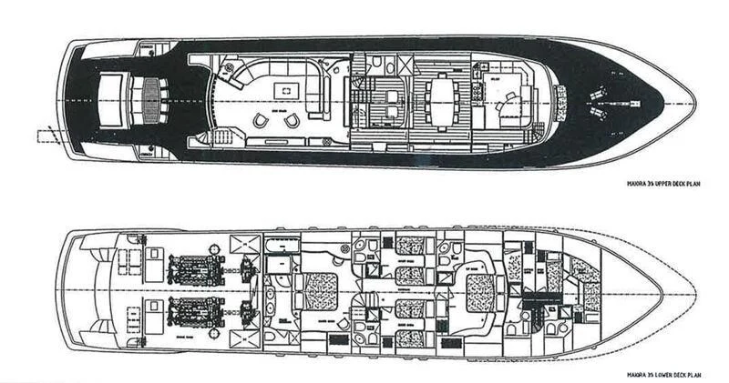 a black and white drawing of a car with a white background aboard IF Yacht for Sale