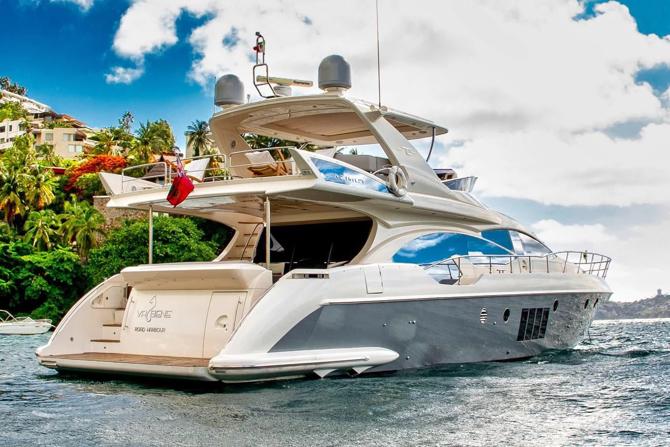 a boat on the water aboard VA BENE 2011 AZIMUT 70 FLY Yacht for Sale