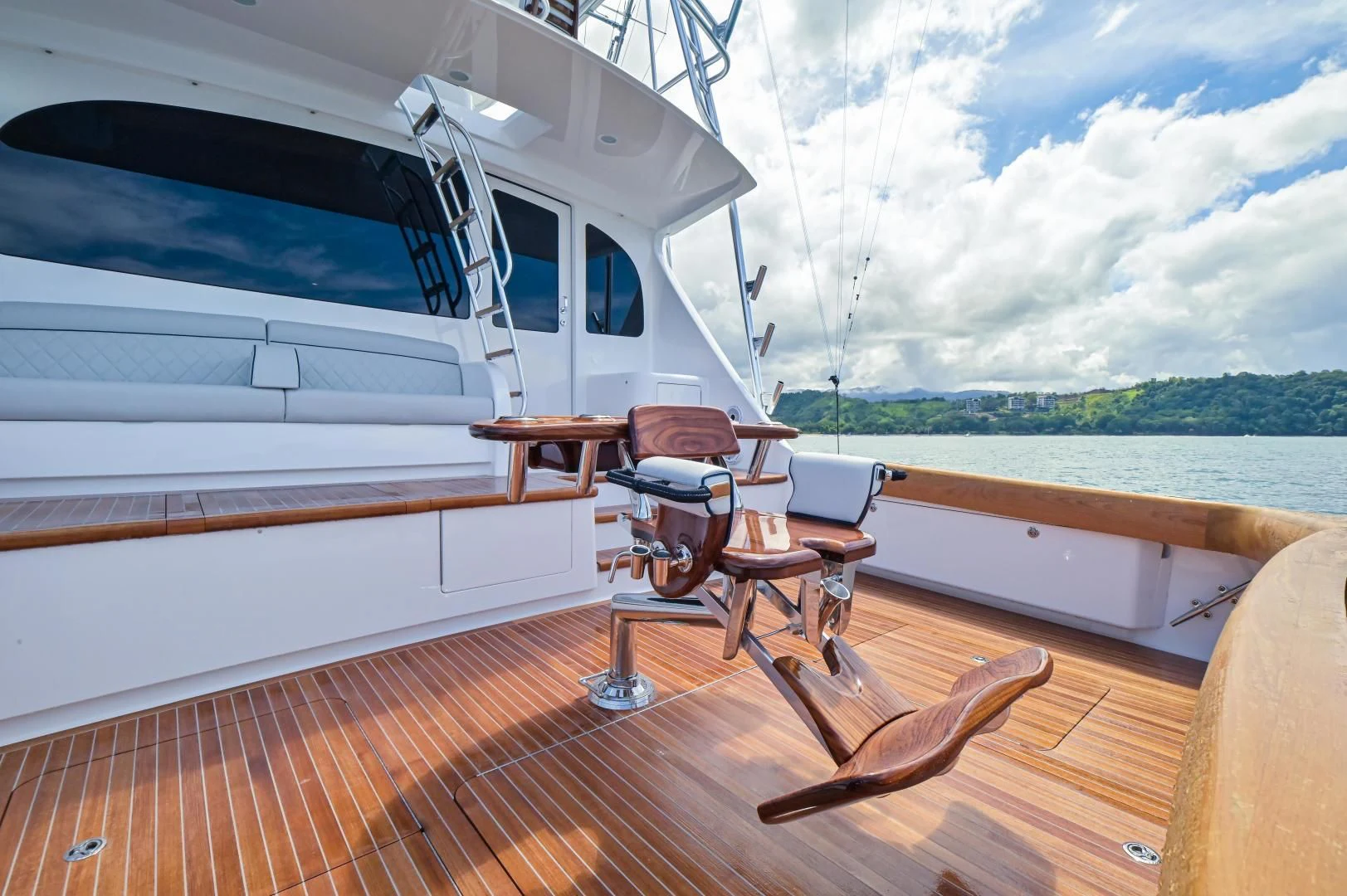 a boat on a deck aboard EL LOBO Yacht for Sale