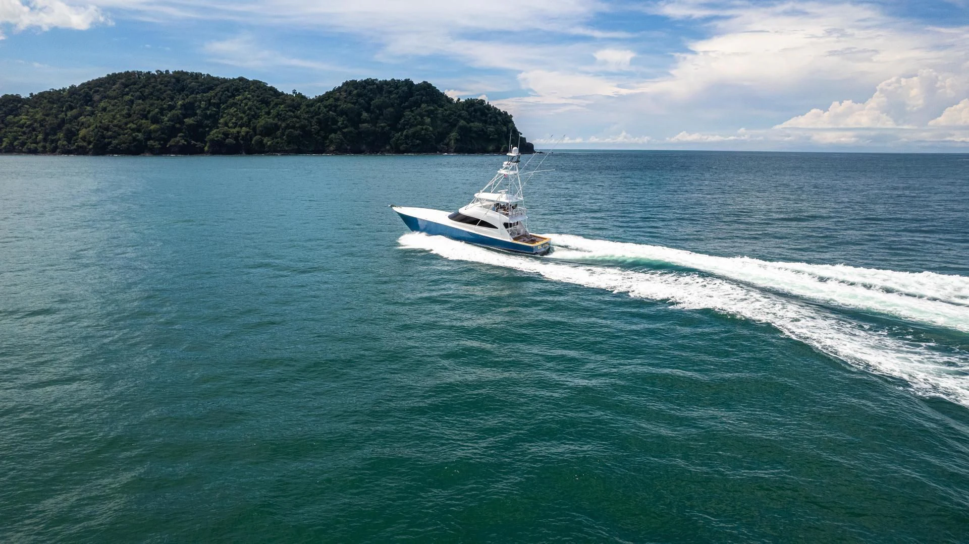 a boat sailing in the sea aboard EL LOBO Yacht for Sale