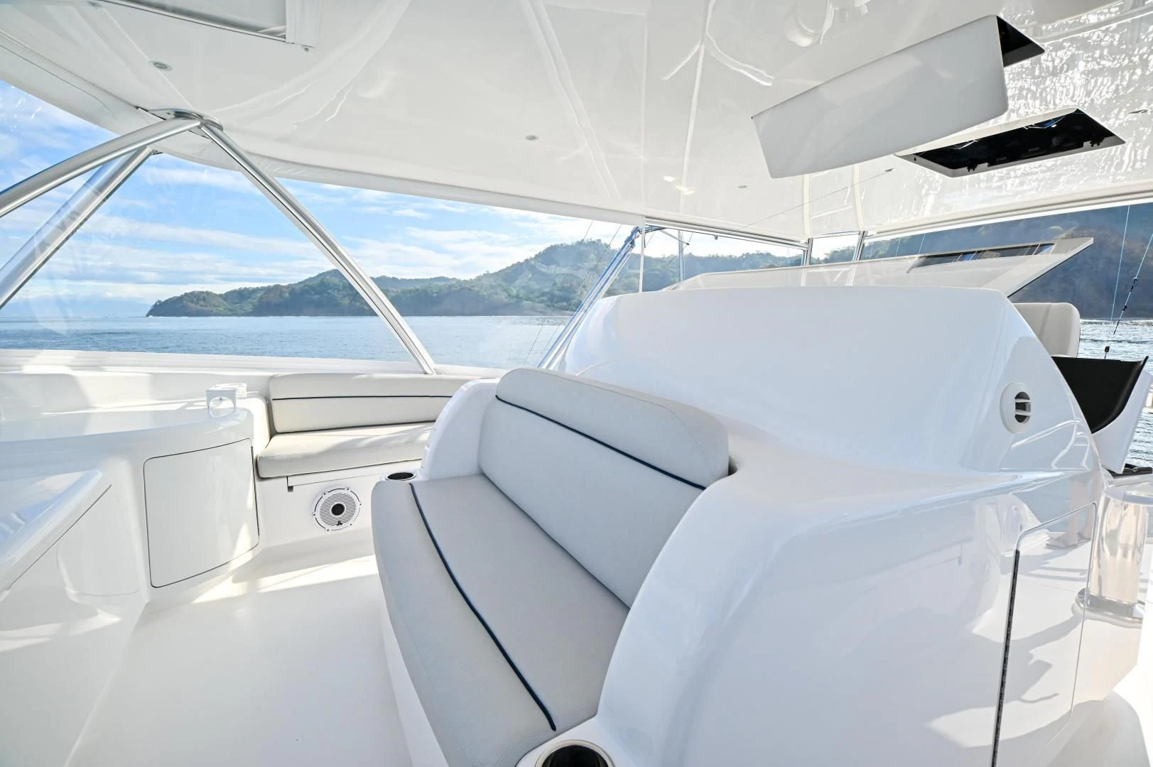 the inside of a car aboard EL LOBO Yacht for Sale