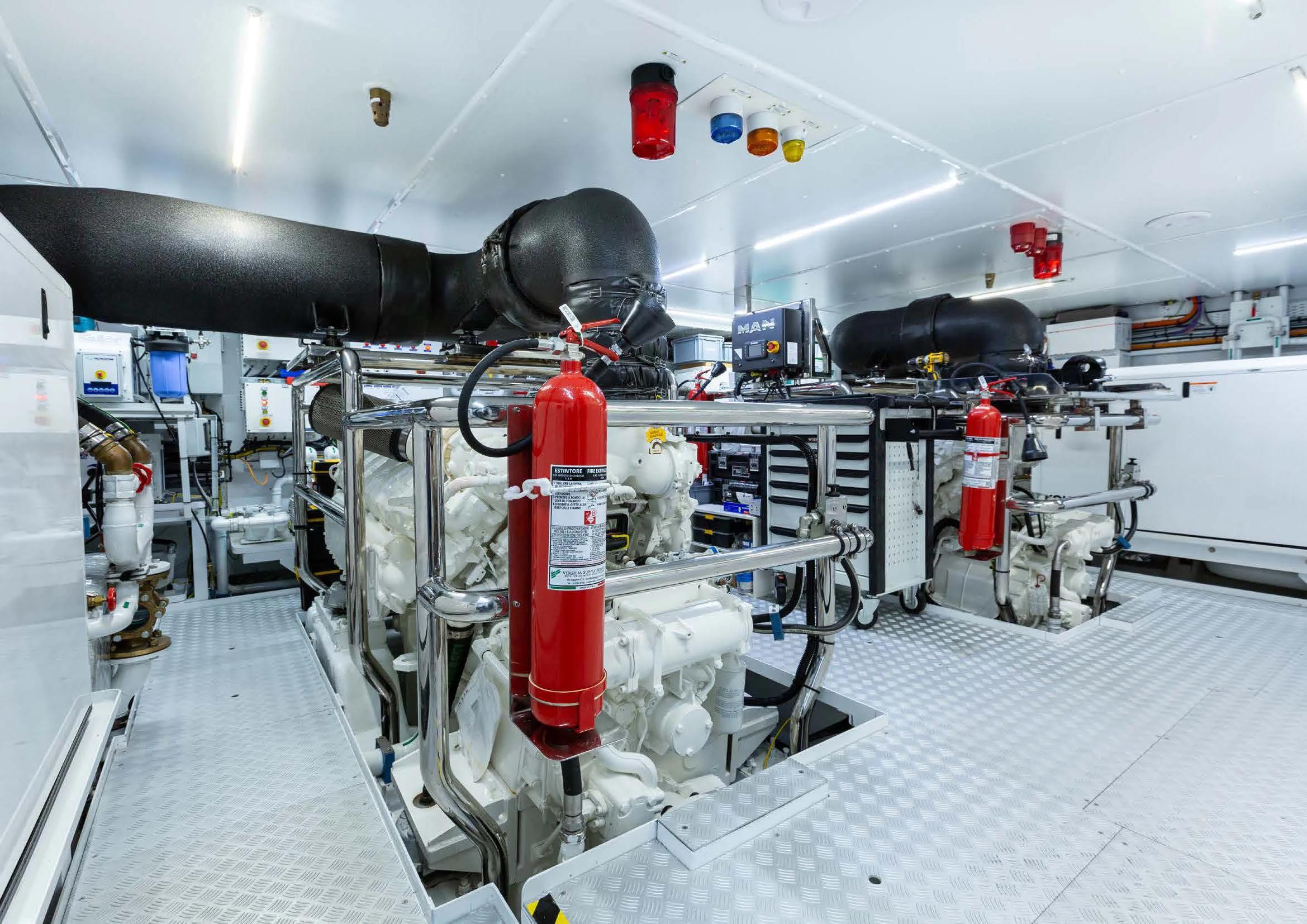 a large factory with machinery aboard EH2 Yacht for Sale