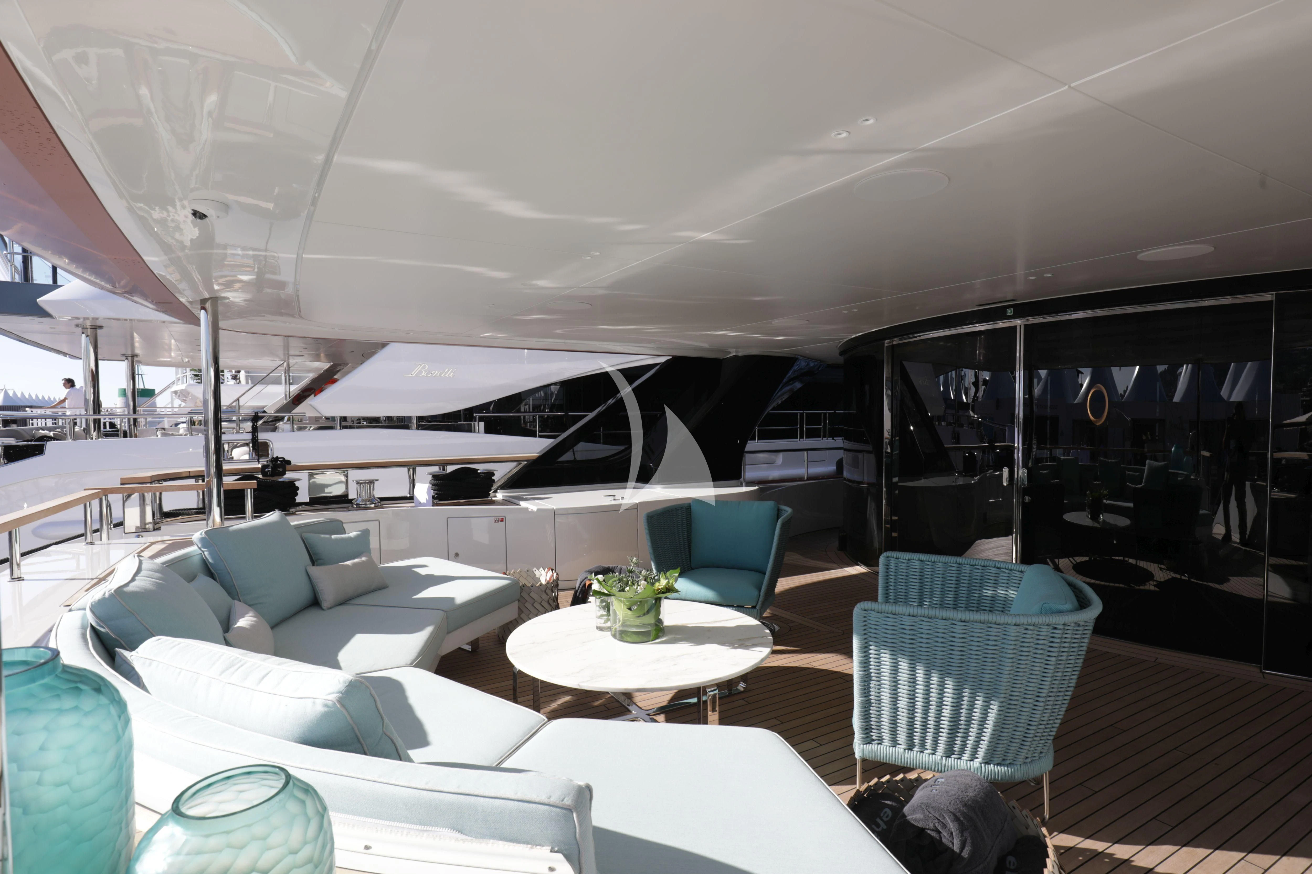 a room with a couch and a table aboard EH2 Yacht for Sale