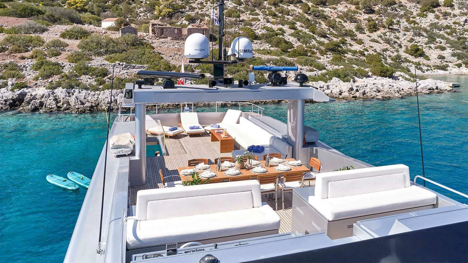 a boat on the water aboard AMICI PER SEMPRE Yacht for Charter