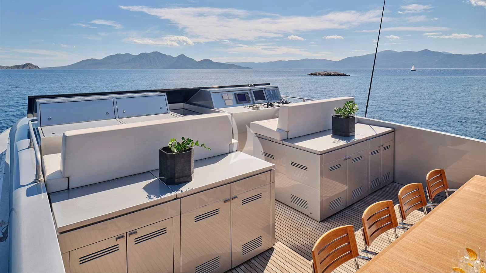 a boat on the water aboard AMICI PER SEMPRE Yacht for Charter