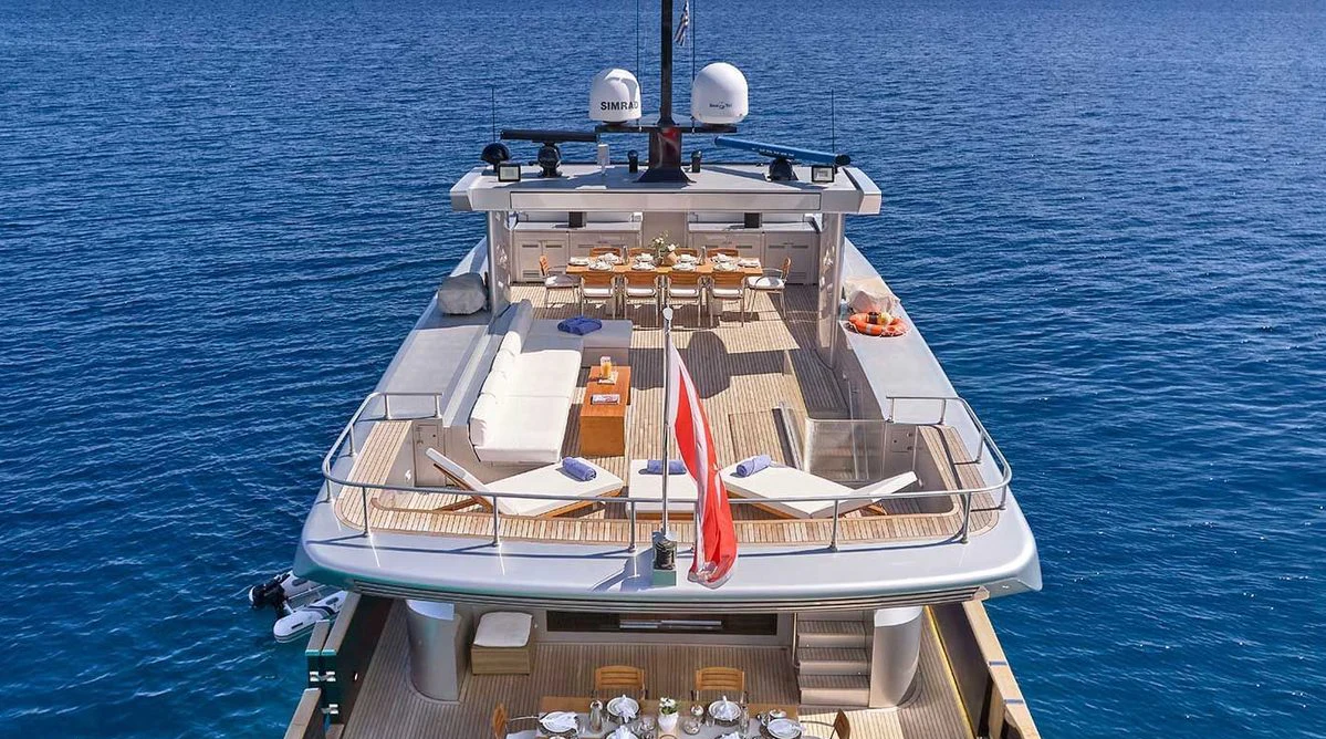 a boat on the water aboard AMICI PER SEMPRE Yacht for Charter