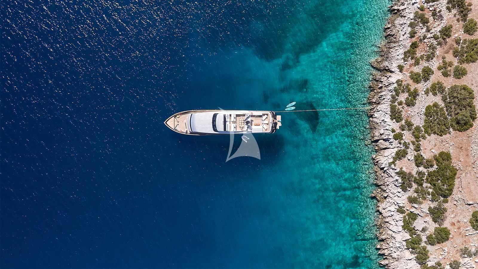 a boat in the water aboard AMICI PER SEMPRE Yacht for Charter