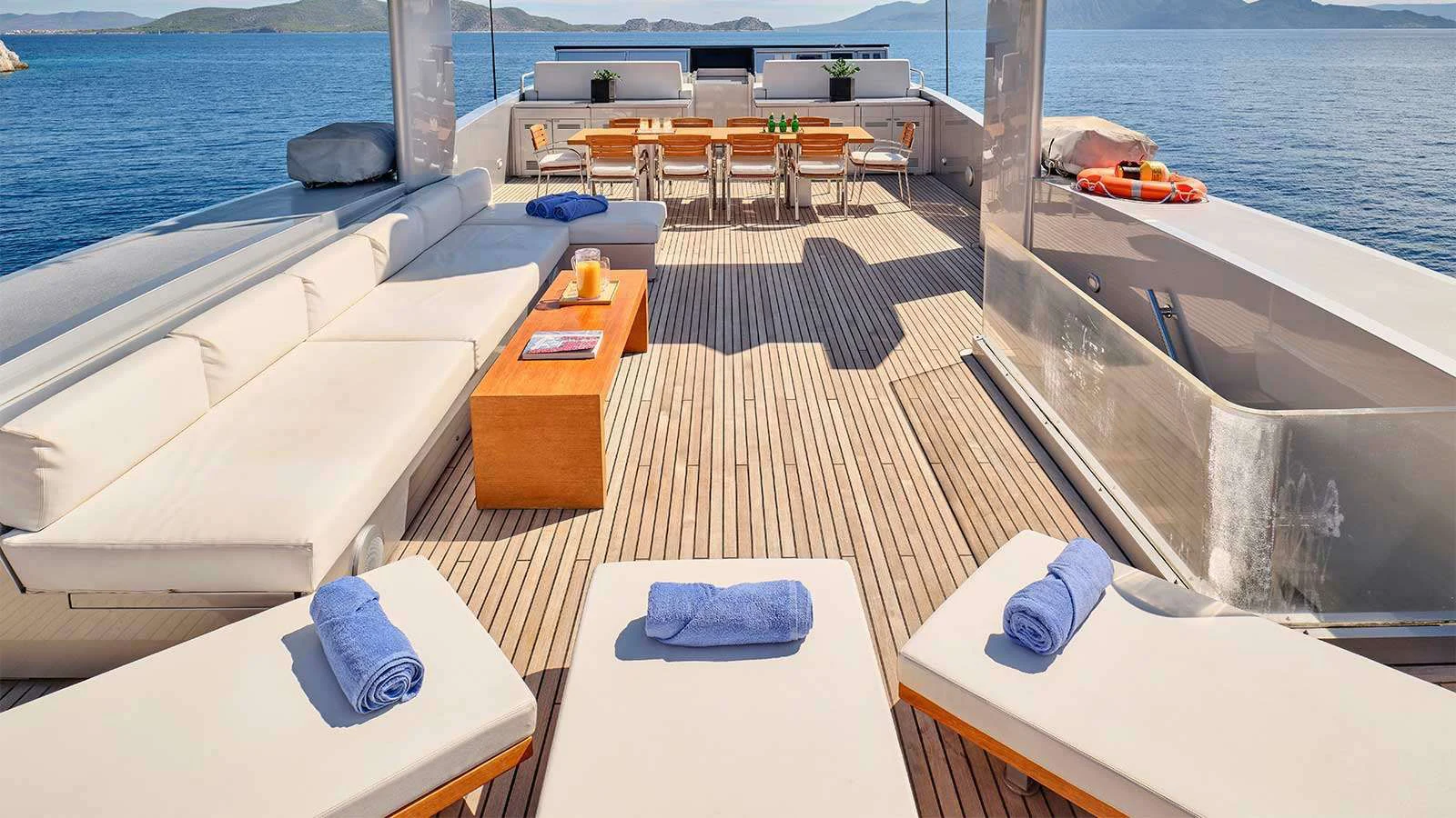 a boat on the water aboard AMICI PER SEMPRE Yacht for Charter