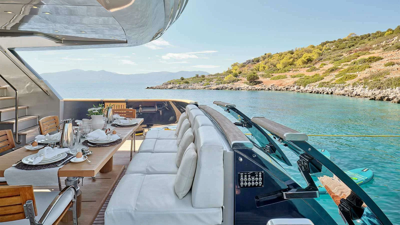 a boat on the water aboard AMICI PER SEMPRE Yacht for Charter