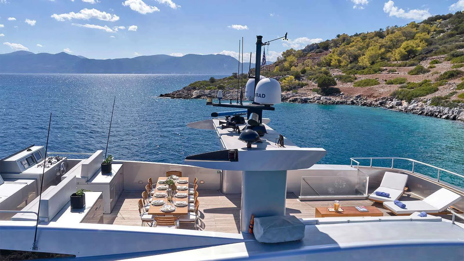 a boat on the water aboard AMICI PER SEMPRE Yacht for Charter