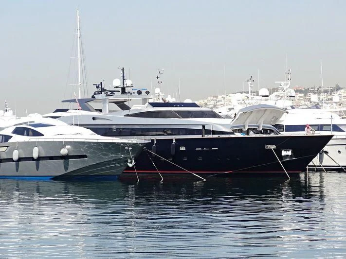 several boats in the water aboard AMICI PER SEMPRE Yacht for Charter