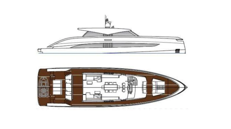 diagram, engineering drawing aboard MANDA S09 Yacht for Sale