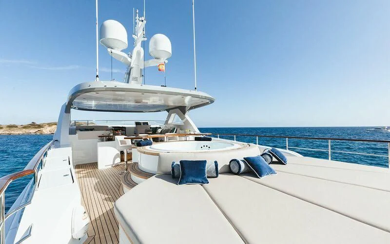 a boat on a body of water aboard CALYPSO I Yacht for Charter