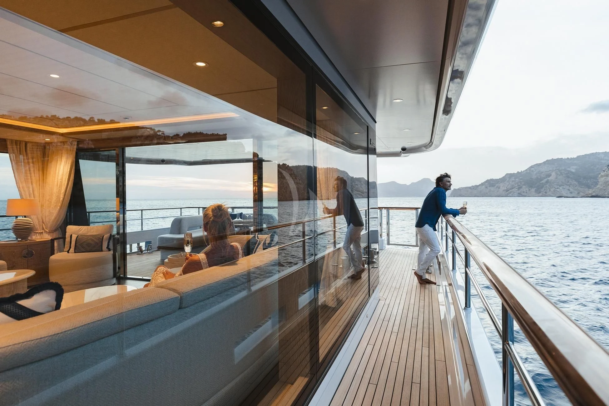 a boat with people on it aboard CALYPSO I Yacht for Charter