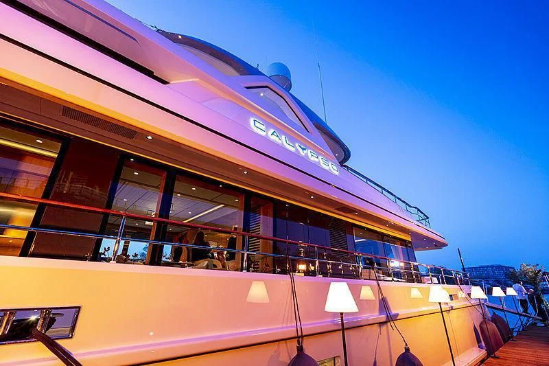 a train at a station aboard CALYPSO I Yacht for Charter