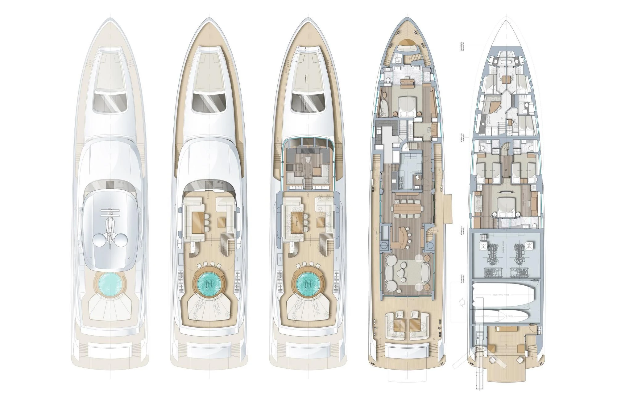 a group of skateboards aboard CALYPSO I Yacht for Charter