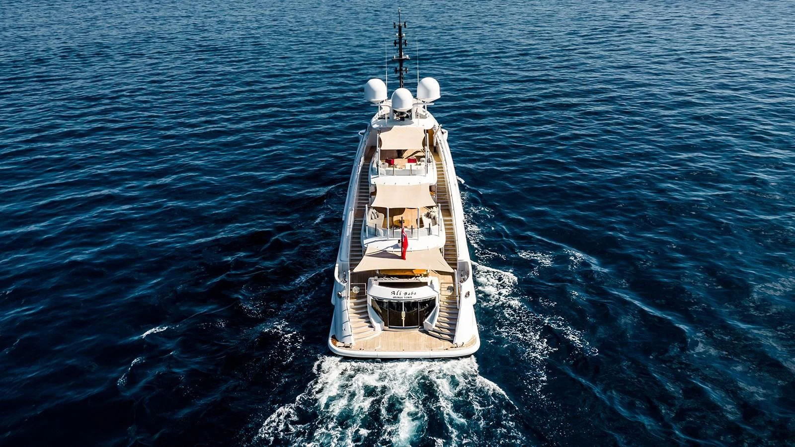 a ship in the water aboard ALI BABA Yacht for Sale