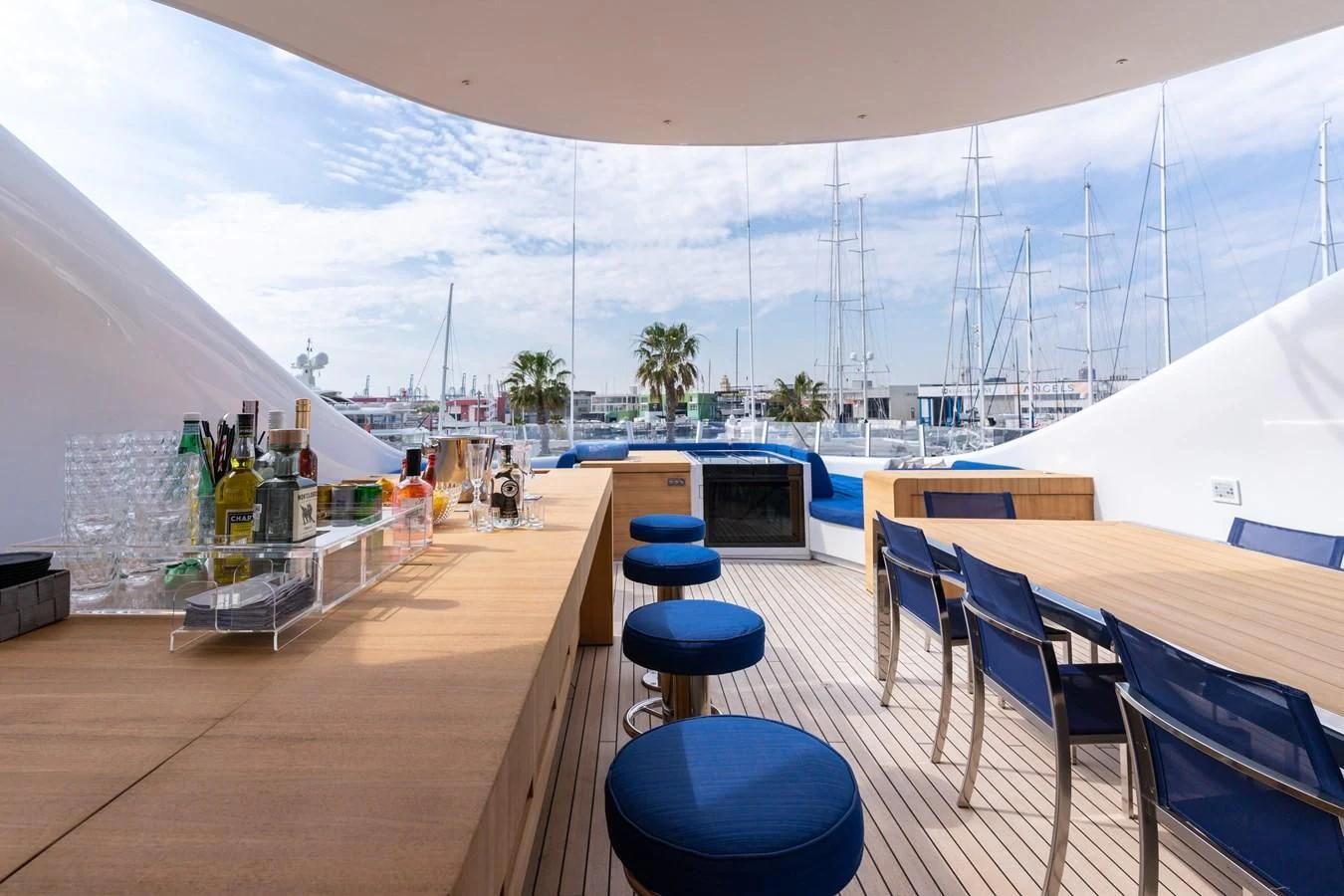 a large building with a large glass window aboard ALI BABA Yacht for Sale