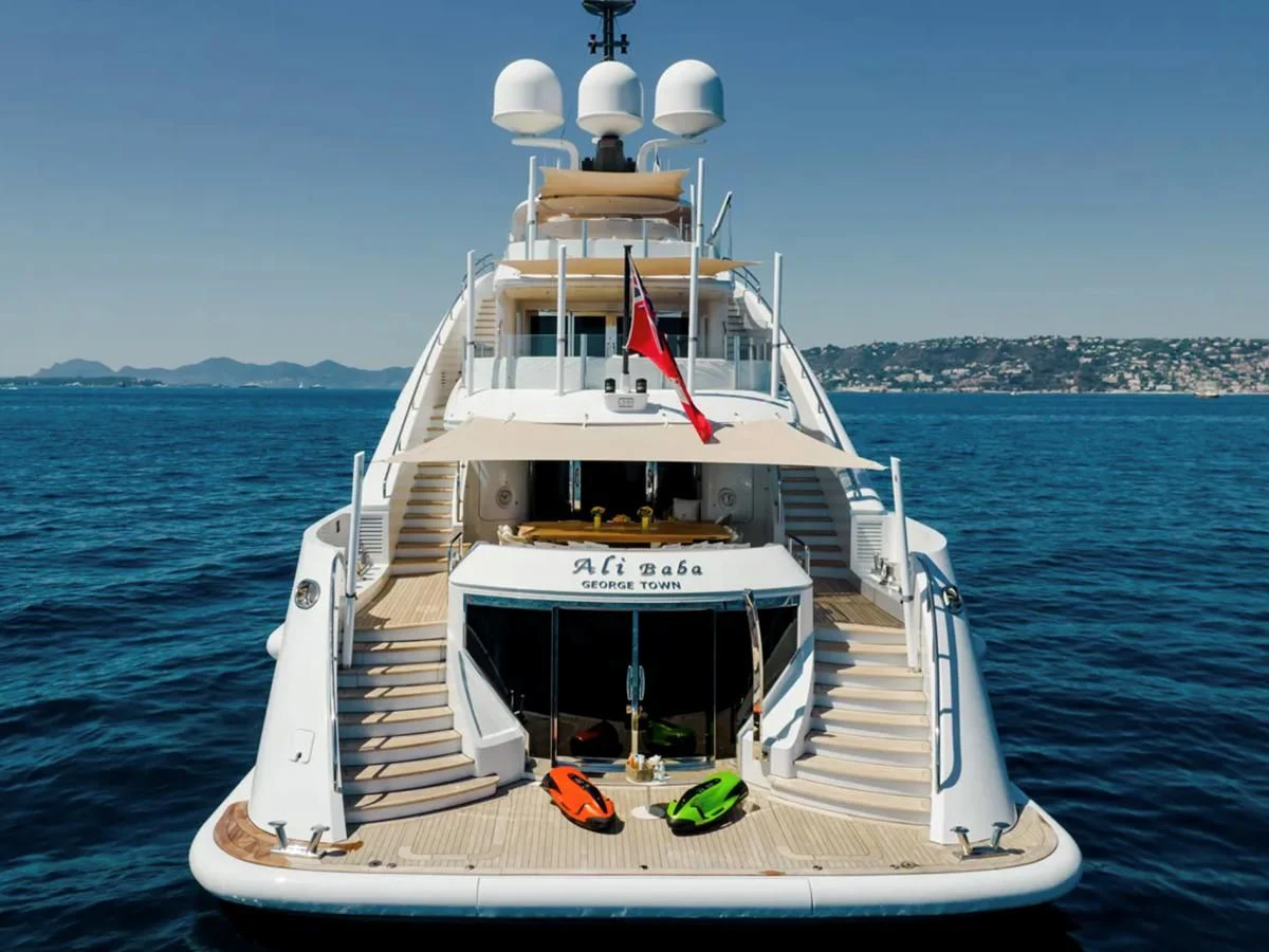 a boat on the water aboard ALI BABA Yacht for Sale