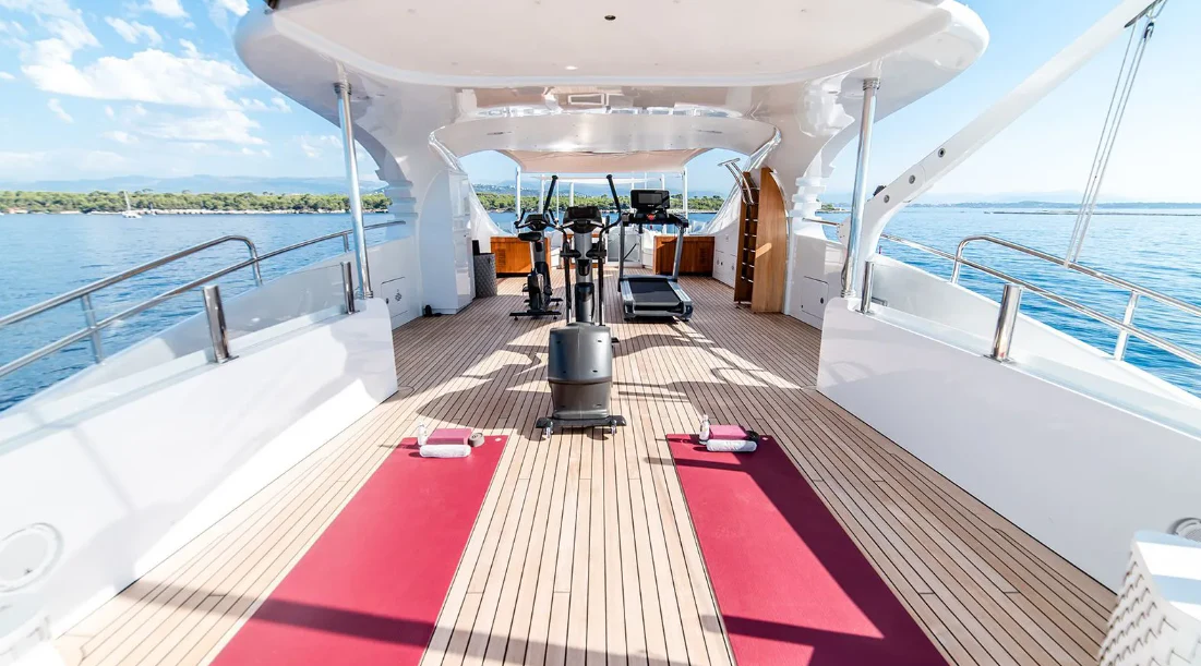 a deck on a boat aboard ALI BABA Yacht for Sale