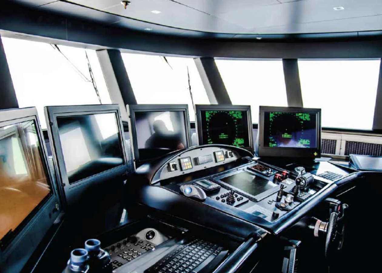 a control panel in a vehicle aboard ALI BABA Yacht for Sale