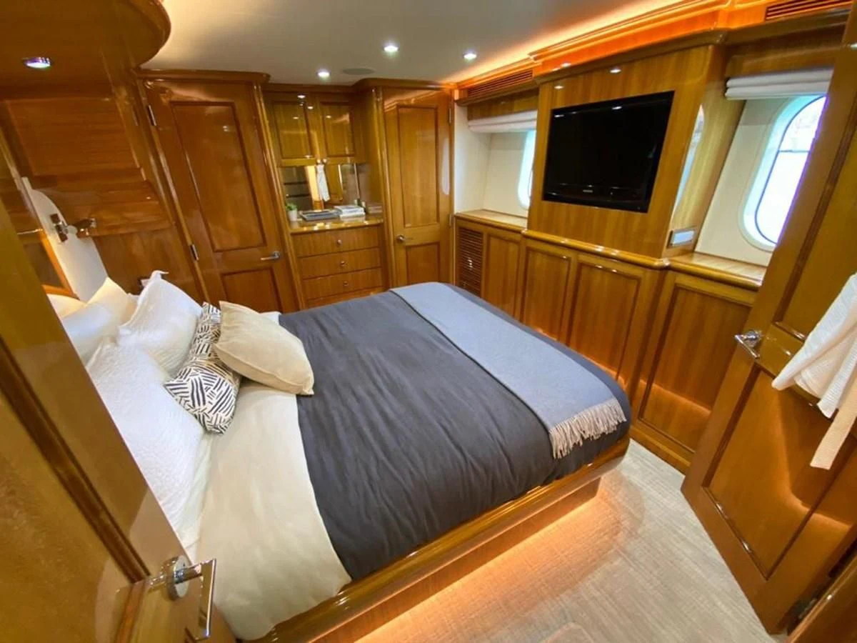 a bed in a cabin aboard BLUE STEELE Yacht for Sale