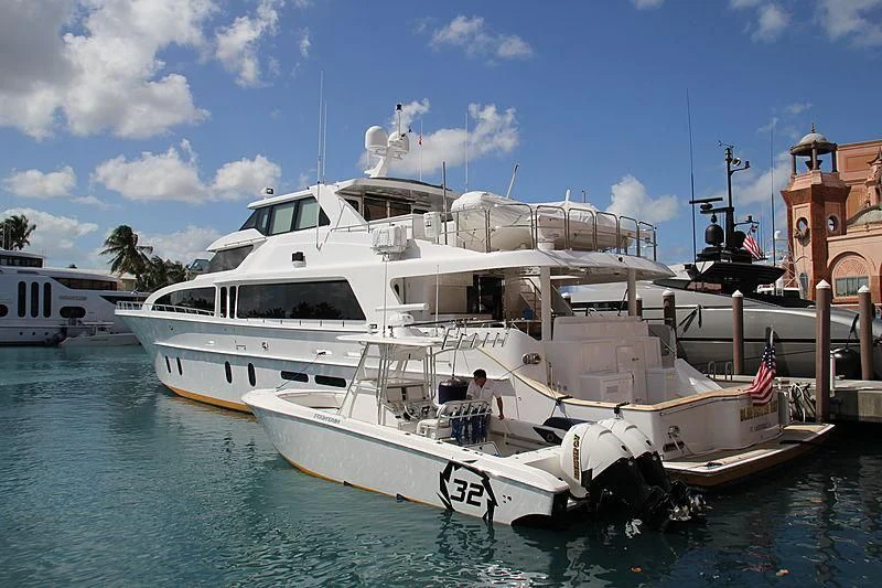 a boat in the water aboard BLUE STEELE Yacht for Sale