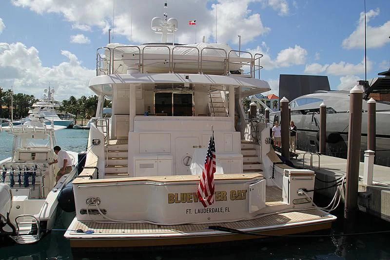 a boat docked at a pier aboard BLUE STEELE Yacht for Sale