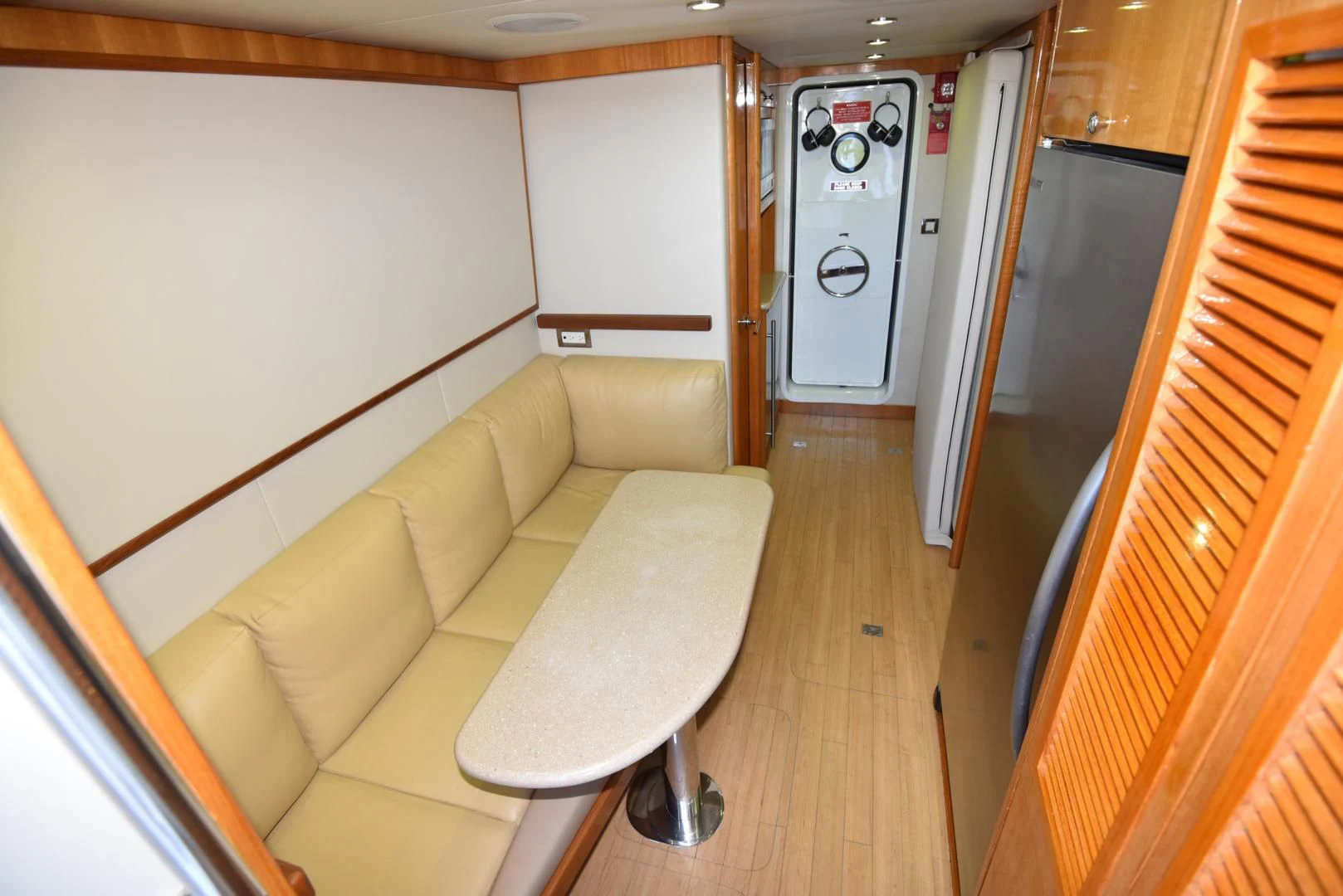 a living room with a couch aboard BLUE STEELE Yacht for Sale