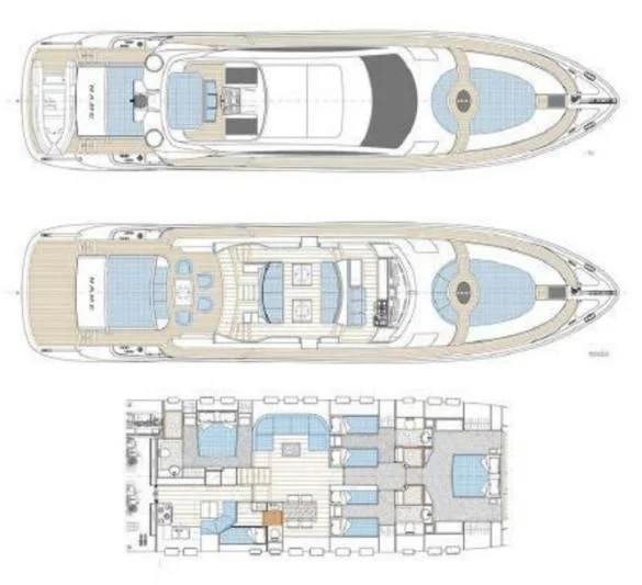 diagram aboard CORSER 2 Yacht for Sale