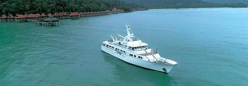 a white boat in the water aboard LANGKAWI LADY Yacht for Sale