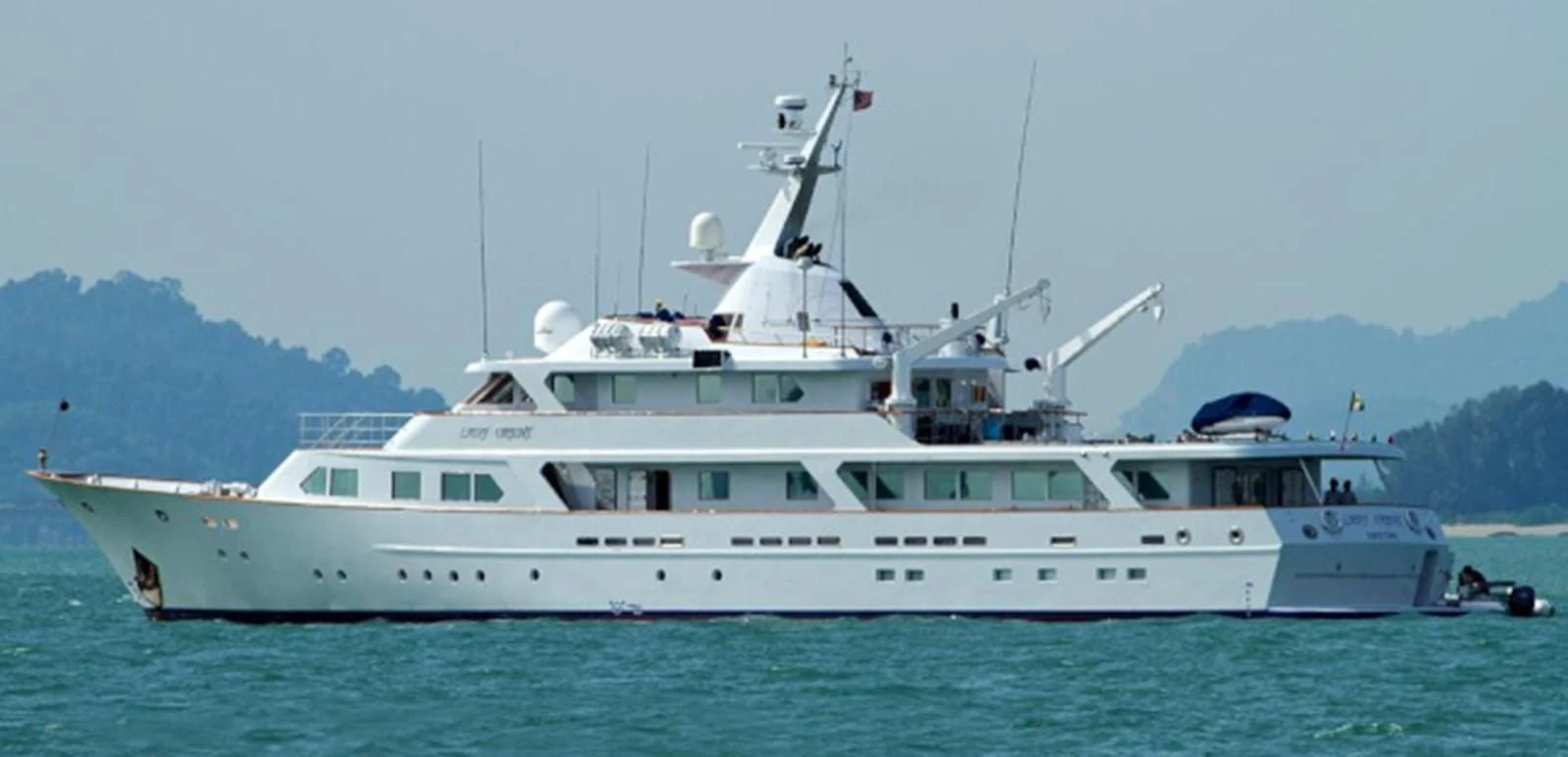 a large white boat in the water aboard LANGKAWI LADY Yacht for Sale