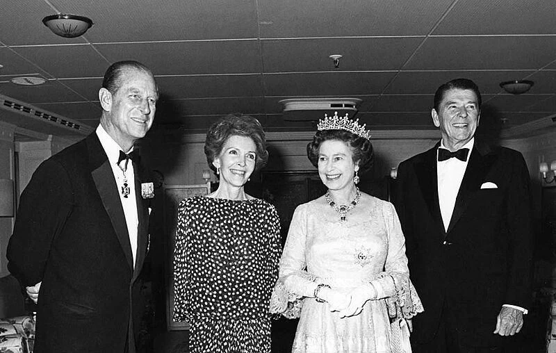 Prince Philip, Duke of Edinburgh et al. posing for a photo aboard BRITANNIA Yacht for Sale