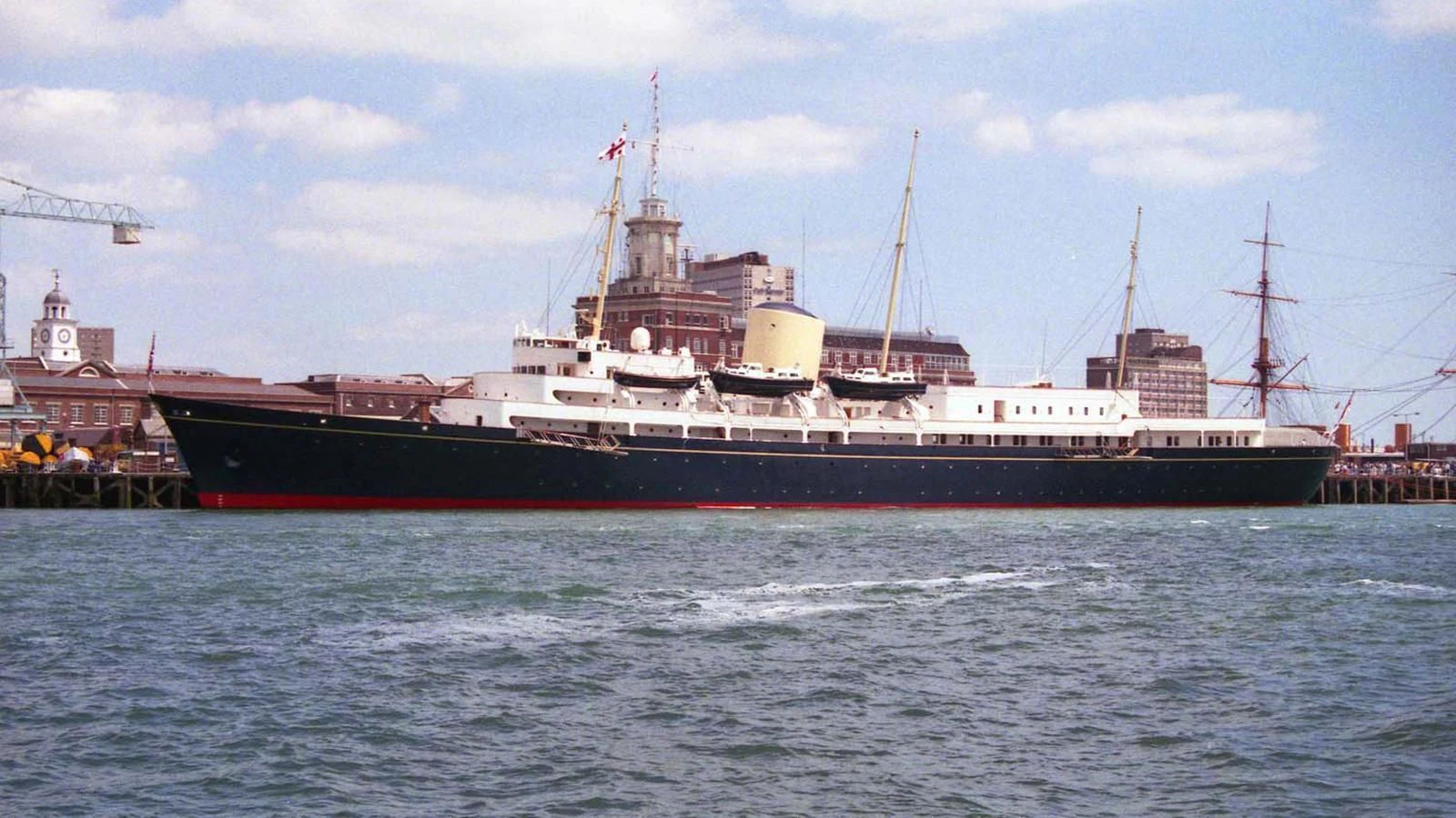 a large ship in the water aboard BRITANNIA Yacht for Sale