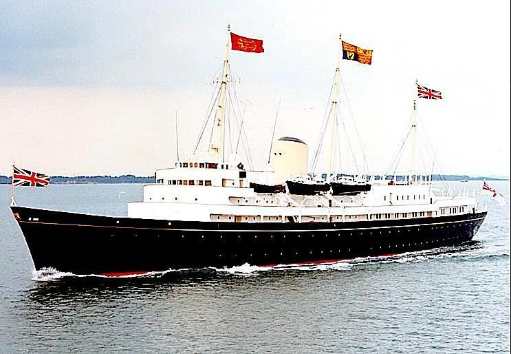 a large ship in the water aboard BRITANNIA Yacht for Sale