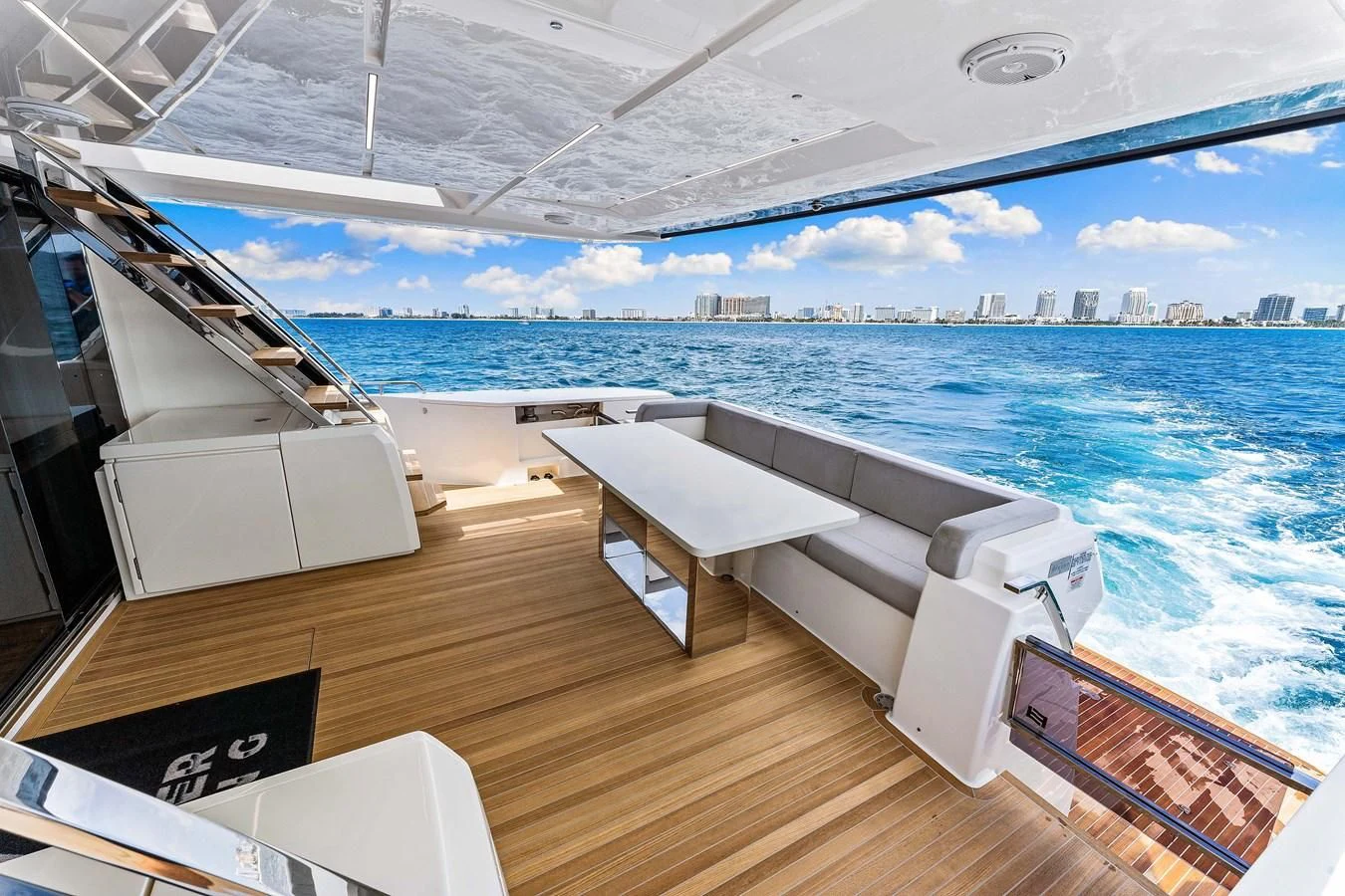 a boat on the water aboard SUNSATION Yacht for Sale