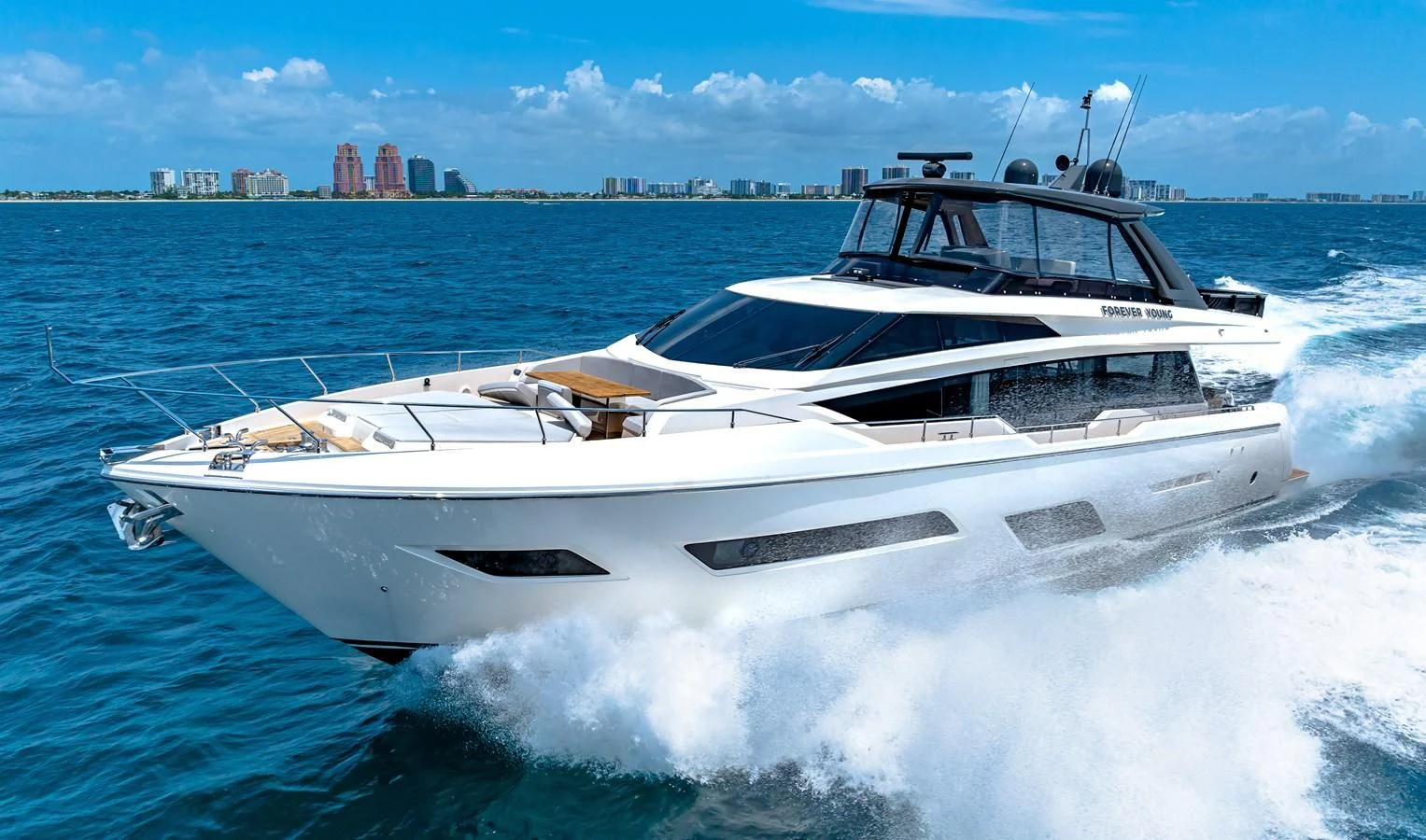 a boat on the water aboard SUNSATION Yacht for Sale
