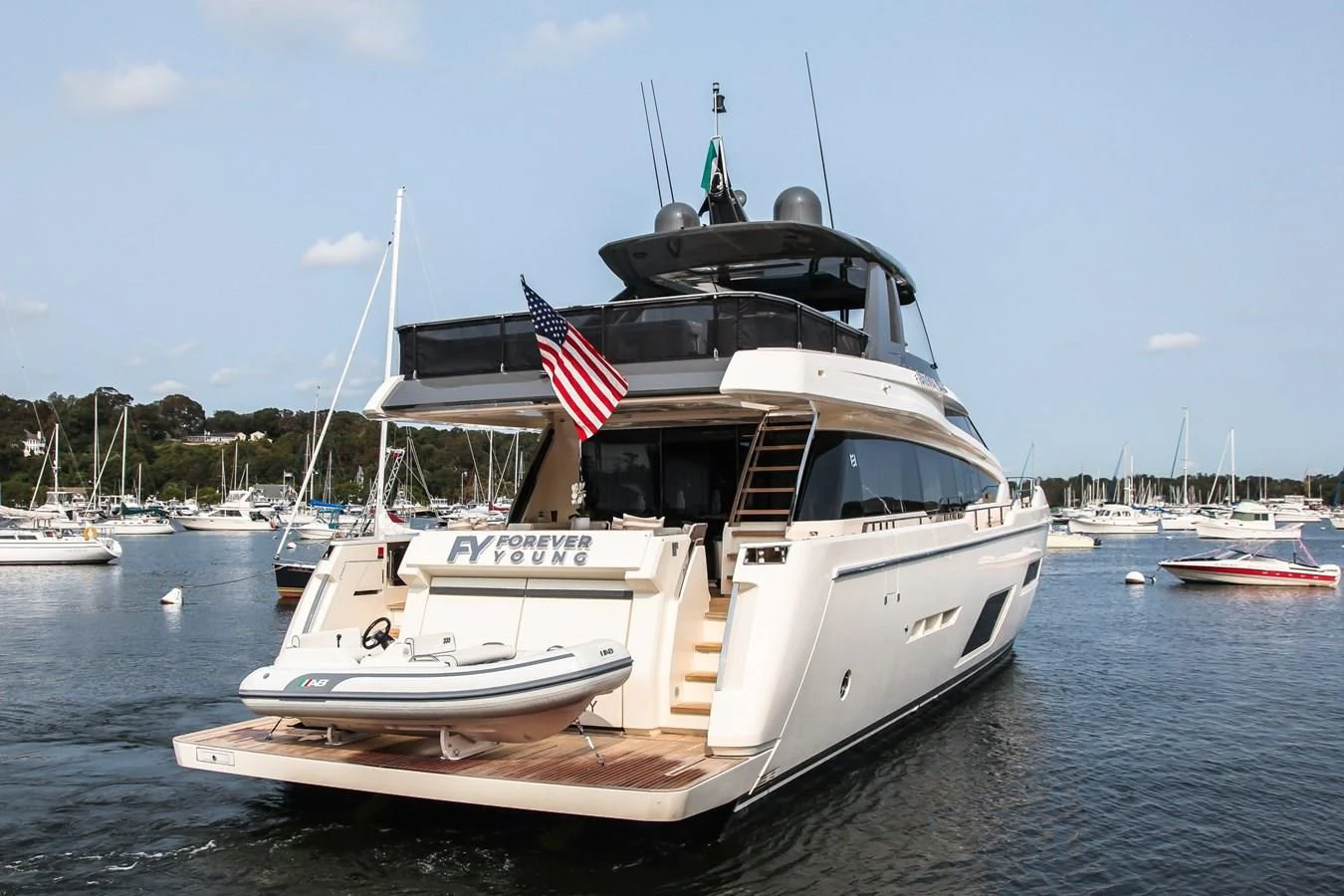 a boat in the water aboard SUNSATION Yacht for Sale