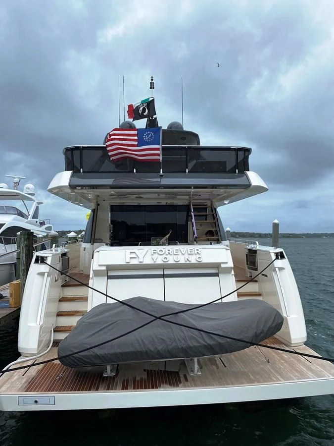 a boat on the water aboard SUNSATION Yacht for Sale